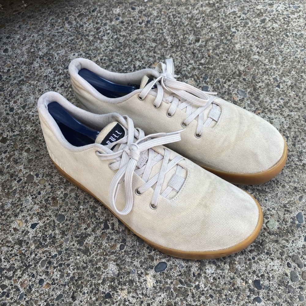 No Bull Gum Canvas Trainers Mens 10.5 US Ivory White Lifting Shoe Gym CrossFit
